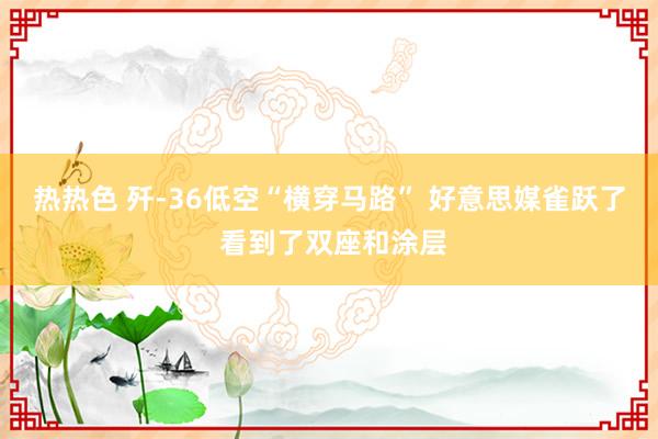 热热色 歼-36低空“横穿马路” 好意思媒雀跃了 看到了双座和涂层