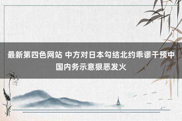 最新第四色网站 中方对日本勾结北约乖谬干预中国内务示意狠恶发火