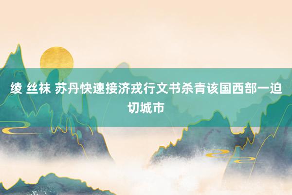 绫 丝袜 苏丹快速接济戎行文书杀青该国西部一迫切城市