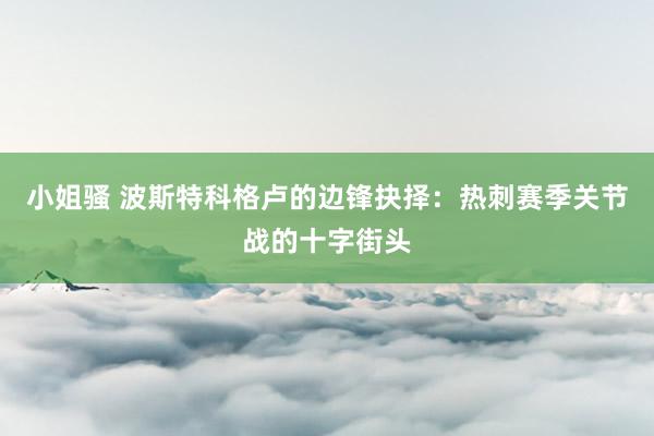 小姐骚 波斯特科格卢的边锋抉择：热刺赛季关节战的十字街头