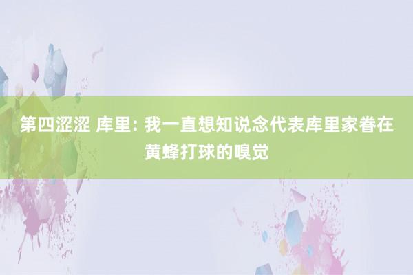 第四涩涩 库里: 我一直想知说念代表库里家眷在黄蜂打球的嗅觉