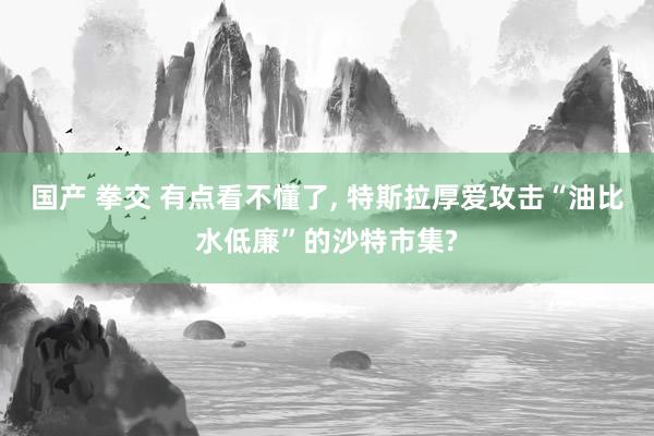 国产 拳交 有点看不懂了, 特斯拉厚爱攻击“油比水低廉”的沙特市集?