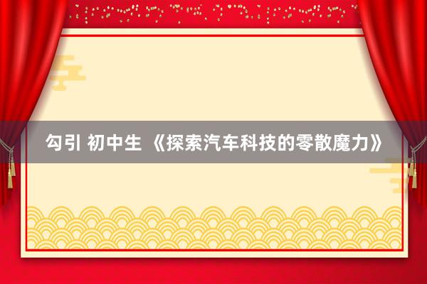 勾引 初中生 《探索汽车科技的零散魔力》