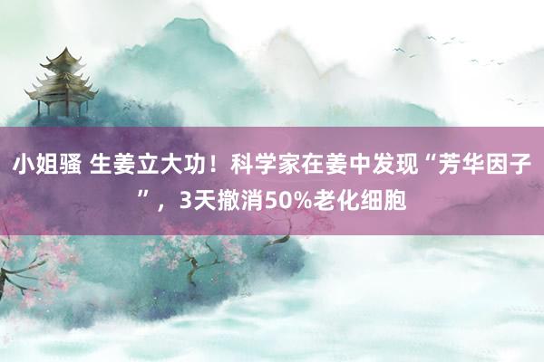 小姐骚 生姜立大功！科学家在姜中发现“芳华因子”，3天撤消50%老化细胞