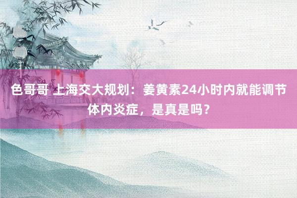 色哥哥 上海交大规划：姜黄素24小时内就能调节体内炎症，是真是吗？