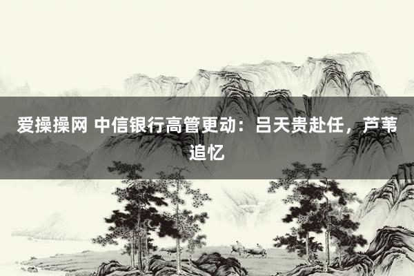 爱操操网 中信银行高管更动：吕天贵赴任，芦苇追忆
